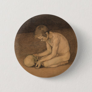 Boy with Skull (by Magnus Enckell) 6 Cm Round Badge