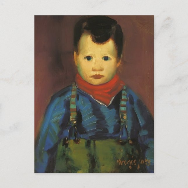 Boy with Suspenders by George Luks Postcard (Front)