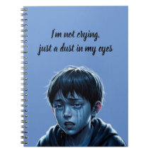 Boy with tears notebook