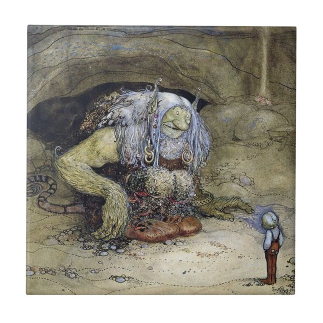 “Boy with Troll” by John Bauer Ceramic Tile (Front)