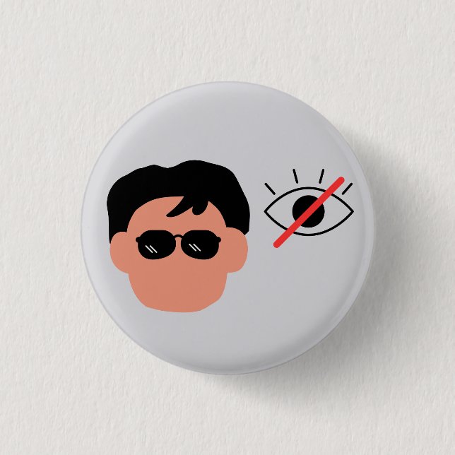 boy with visually impaired 3 cm round badge (Front)