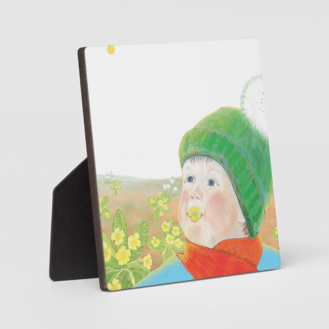 Boy with  Wild Primroses   Plaque (Front)