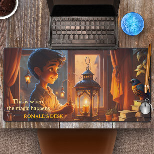 Boy Wizard Magic Fantasy Desk Mat
