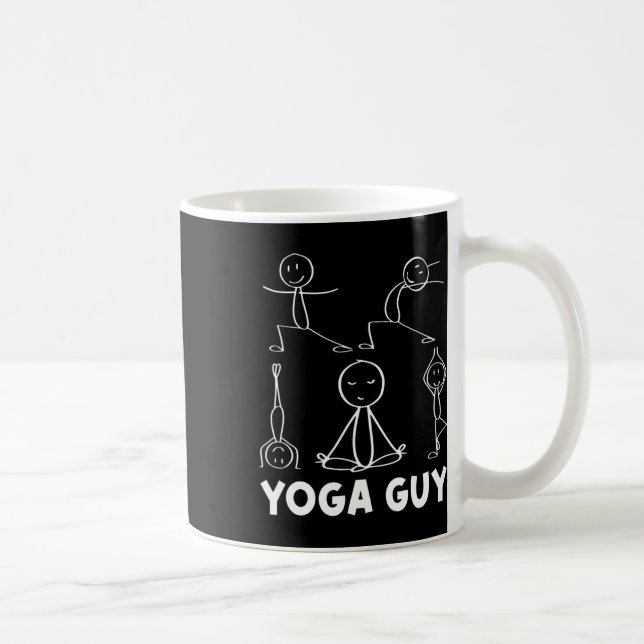 Boy Yoga Guy Exercise Stick Figure  Coffee Mug (Right)