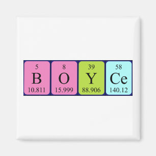 Boyce periodic table name magnet