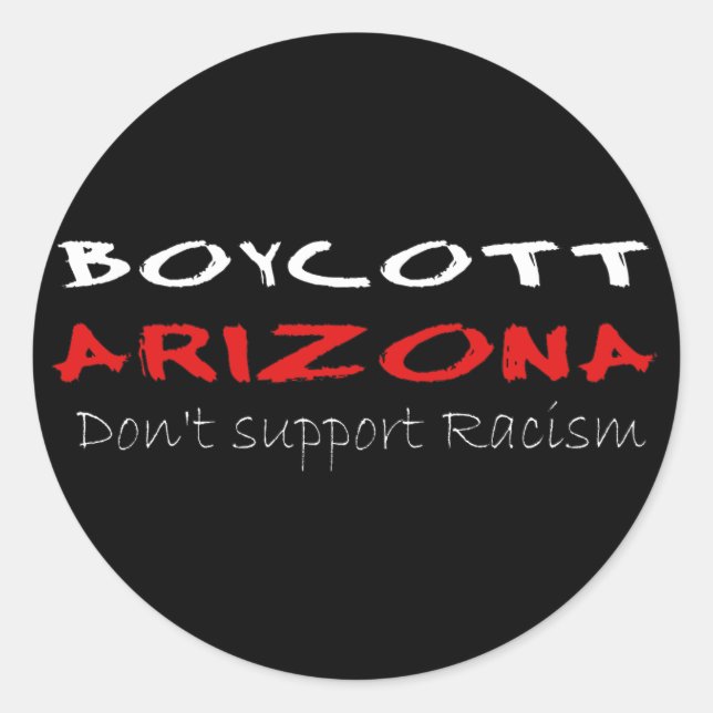 Boycott Arizona Classic Round Sticker (Front)