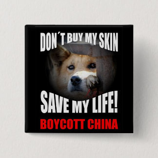 Boycott China 15 Cm Square Badge
