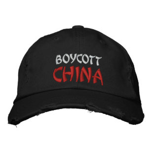 boycott China Embroidered Hat