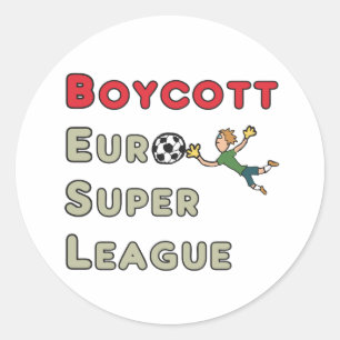 Boycott European Super League Classic Round Sticker