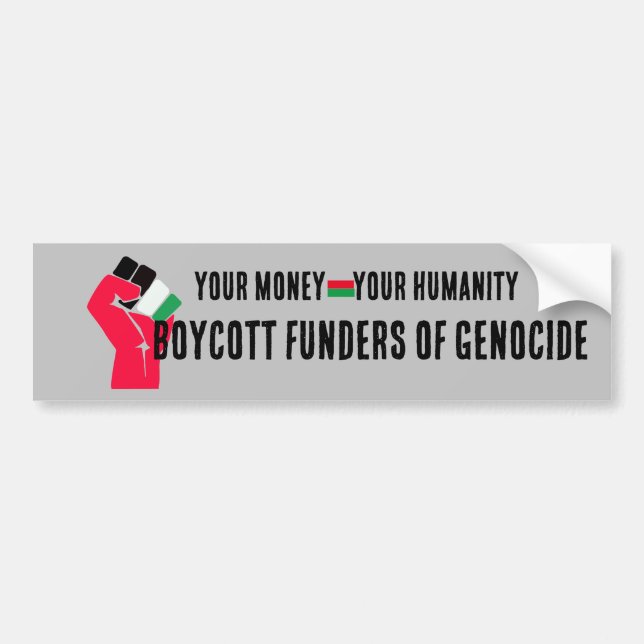 Boycott Genocide Bumper Sticker (Front)