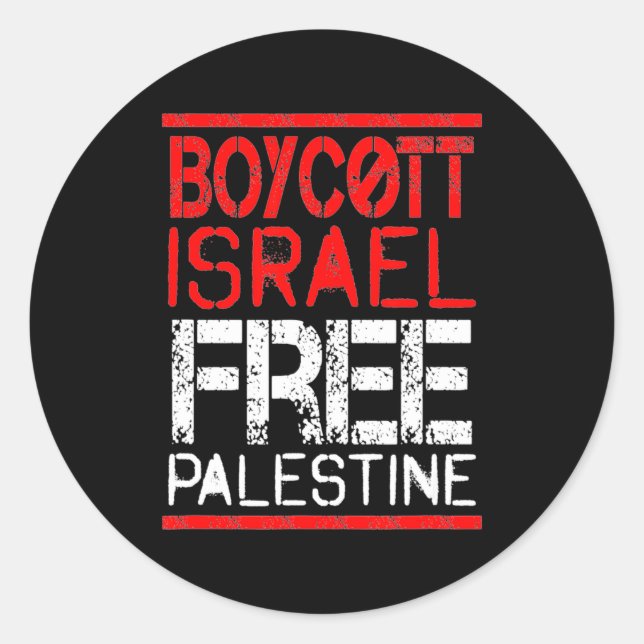 Boycott Israel Palestine Gaza War Awareness  Classic Round Sticker (Front)
