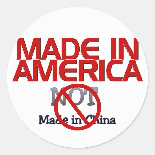 BOYCOTT  MADE IN CHINA CLASSIC ROUND STICKER (Front)