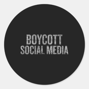 Boycott Social Media Distressed Classic Round Sticker