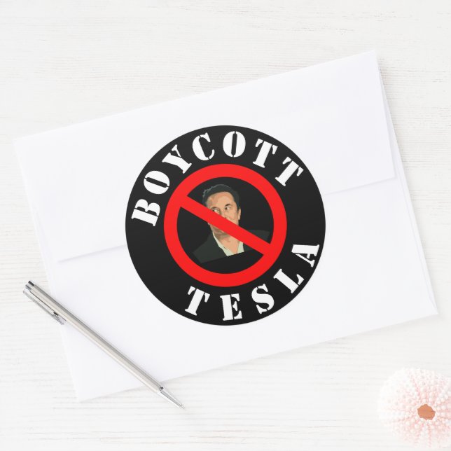 Boycott Tesla Sticker (Envelope)