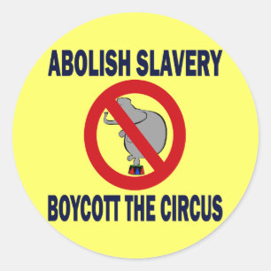 BOYCOTT THE CIRCUS CLASSIC ROUND STICKER