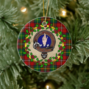 Boyd Clan Badge & Tartan Personalised Xmas Ceramic Ornament
