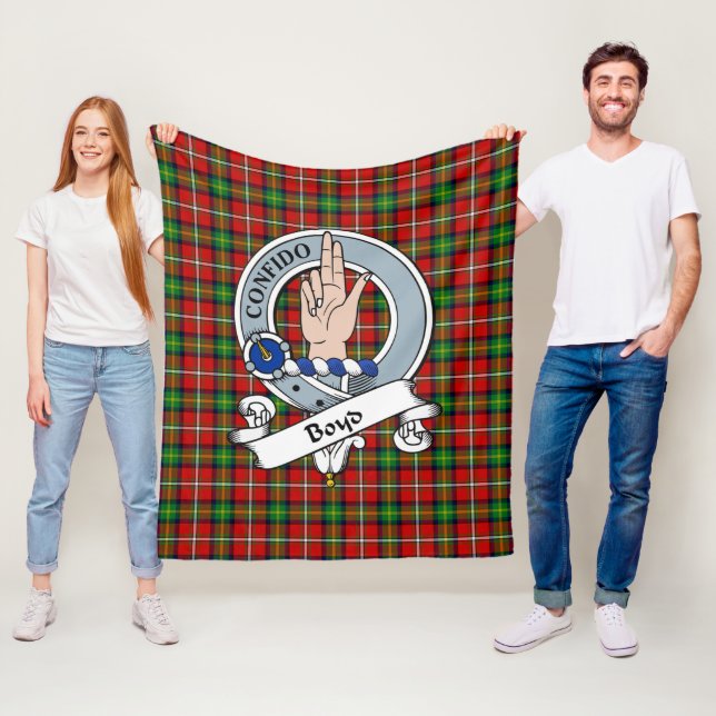 Boyd Clan Badge Tartan Plaid Fleece Blanket (In Situ)