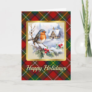 Boyd Crest & Tartan w/Robin Personalised Card