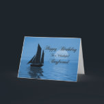 Boyfriend, a moonlight yacht birthday card<br><div class="desc">Send birthday greetings with this beautiful card. A yacht sails past a big blue moon,  over a tranquil ocean. A great card for a yachtsman or sailor.</div>