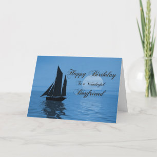 Boyfriend, a moonlight yacht birthday card
