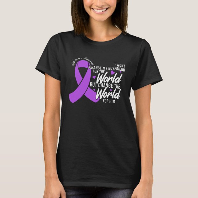 Boyfriend Alzheimers Awareness Day Disease Month T-Shirt (Front)
