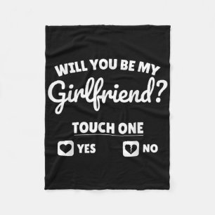 Boyfriend Ask Her Will You Be My Girlfriend Valent Fleece Blanket