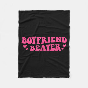 Boyfriend Beater Funny Girlfriend Humour Retro Gro Fleece Blanket