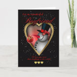 Boyfriend Christmas Card - Snowman In Heart<br><div class="desc">Boyfriend Christmas Card - Snowman In Heart</div>