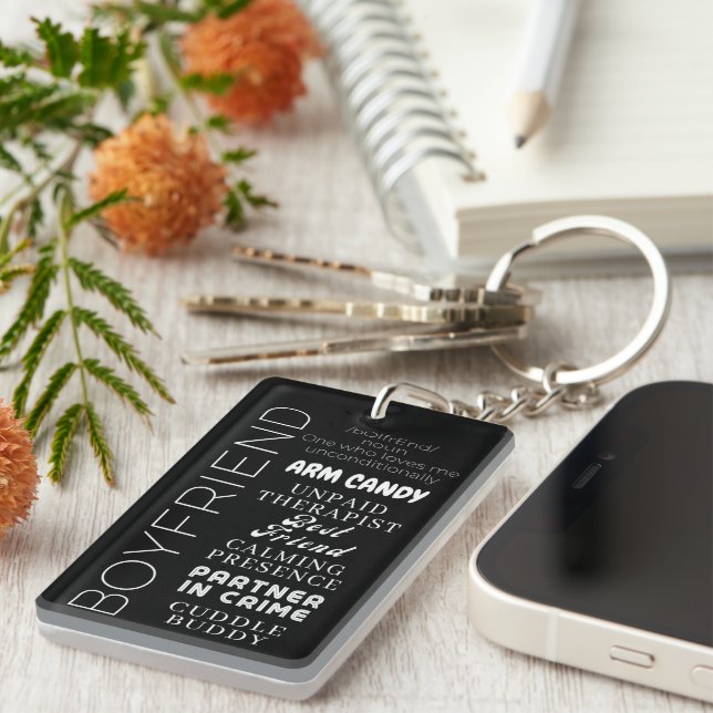 Boyfriend Definition Best Ever BF Gift Idea Key Ring (Front Right)