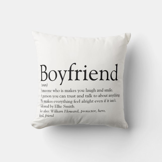 Boyfriend Definition Best Ever Personalised Cushion (Front)