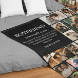 Boyfriend Definition Photo Collage Fleece Blanket<br><div class="desc">Surprise your boyfriend with a personalised photo collage blanket that celebrates your best memories together. With room for 15 cherished photos and a unique boyfriend definition template,  it’s a thoughtful gift he will cherish.</div>