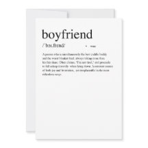 Boyfriend Definition Valentine's Day Card