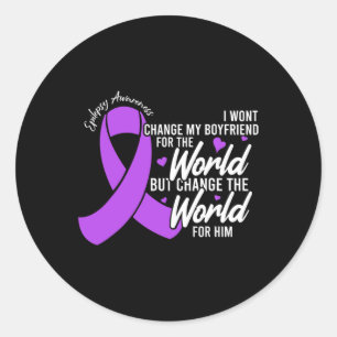 Boyfriend Epilepsy Awareness Day Disease Month Classic Round Sticker