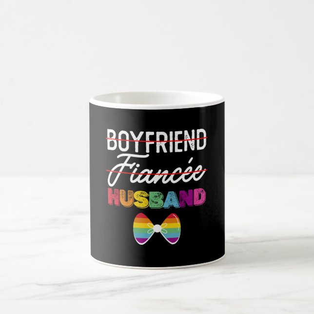 Boyfriend Fiance Husband Gay Marriage Groom LGBTQ Coffee Mug (Center)