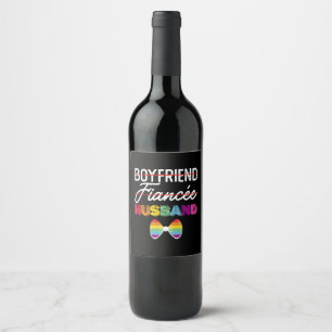 Boyfriend Fiance Husband Gay Marriage Groom LGBTQ Wine Label