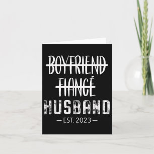 Boyfriend Fiance Husband Just Married 2023 Grooms Card