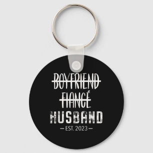 Boyfriend Fiance Husband Just Married 2023 Grooms  Key Ring