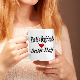 Boyfriend funny quote black text coffee mug