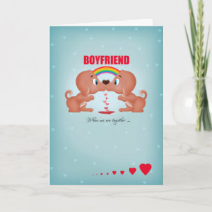 Boyfriend Gay Male Valentine's Day Kissing Dogs An Holiday Card