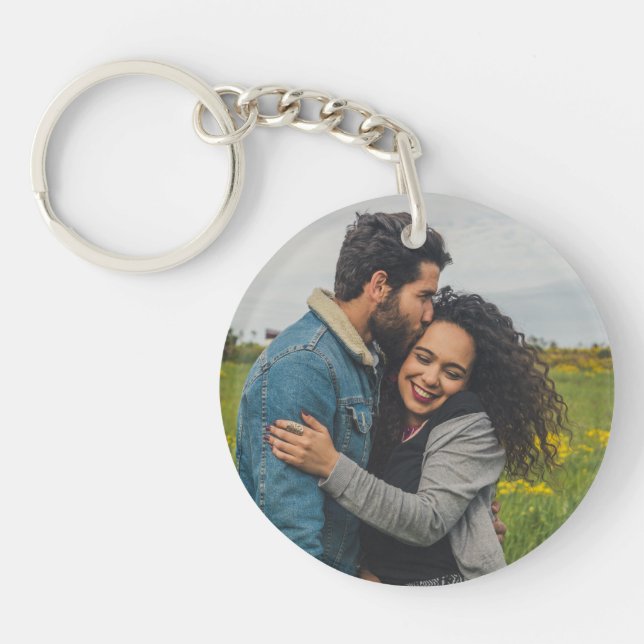 Boyfriend Girlfriend Custom Photo Create your own Key Ring (Front)