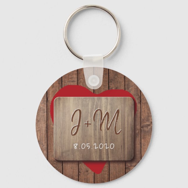 Boyfriend girlfriend initials personalized key ring (Front)