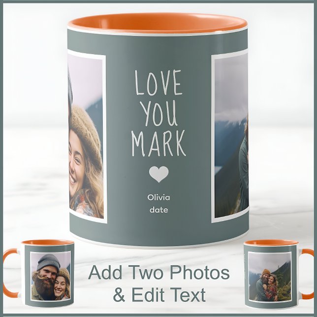Boyfriend Husband Photo Text Grey C13 Anniversary  Mug (Creator Uploaded)