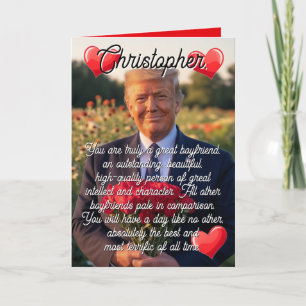 Boyfriend Name Donald Trump Funny Valentines Day Holiday Card