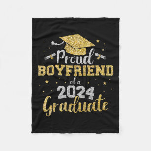 Boyfriend Of Cl Of 2024 Graduate Senior Graduation Fleece Blanket