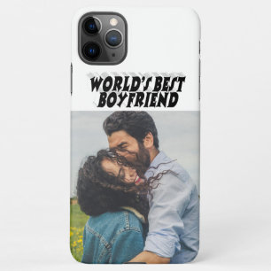 Boyfriend photo black 3d text  iPhone 11Pro max case