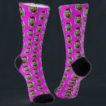 Boyfriend Photo for Girlfriend Bright Pink Fun Socks<br><div class="desc">These boyfriend photo (for girlfriend) fun bright pink socks feature your own photo in trendy offset pattern and are a cute way for your girlfriend or wife to remember you as she pulls on her socks! This is a great Christmas or birthday gift and your girlfriend or wife will love...</div>