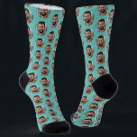 Boyfriend Photo for Girlfriend Fun Light Teal Socks<br><div class="desc">These fun boyfriend photo (for girlfriend) light teal socks feature your own photo in trendy offset pattern and are a cute way for your girlfriend or wife to remember you as she pulls on her socks! This is a great Christmas or birthday gift and your girlfriend or wife will love...</div>