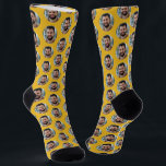 Boyfriend Photo for Girlfriend Fun Mustard Yellow Socks<br><div class="desc">These boyfriend photo (for girlfriend) fun mustard yellow socks feature your own photo in trendy offset pattern and are a cute way for your girlfriend or wife to remember you as she pulls on her socks! This is a great Christmas or birthday gift and your girlfriend or wife will love...</div>