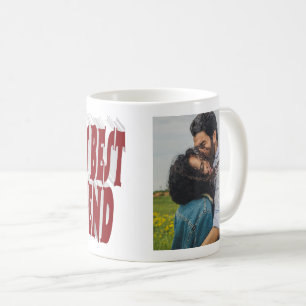 Boyfriend Photo with burgundy typography Coffee Mug