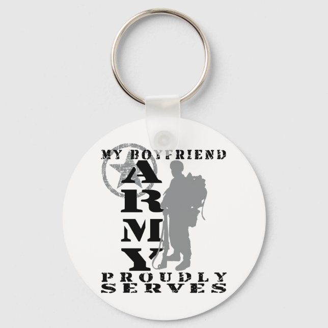 Boyfriend Proudly Serves - ARMY Key Ring (Front)